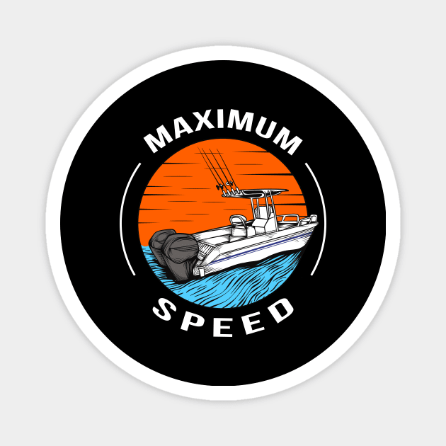 Speedboat Racing Boat Motorboat Captain Magnet by Foxxy Merch